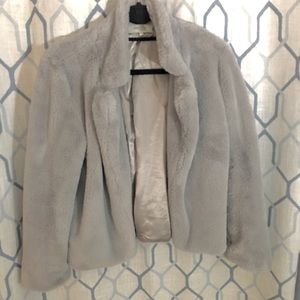 Charlotte Russe Faux Fur Coat princess gray fancy